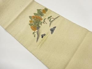 屋敷に松・木々模様刺繍名古屋帯